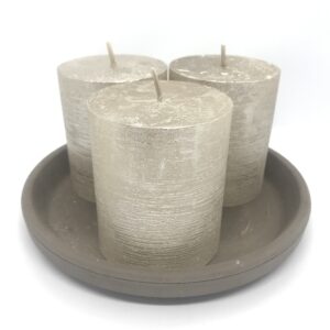 Candle 3 stuks met onderzetter <br> Branded By